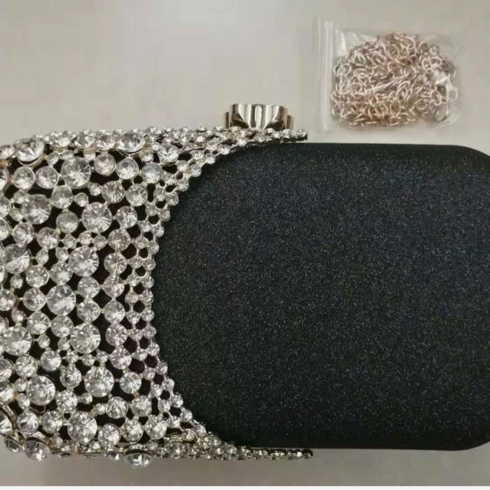 Elegant Black and Silver Clutch